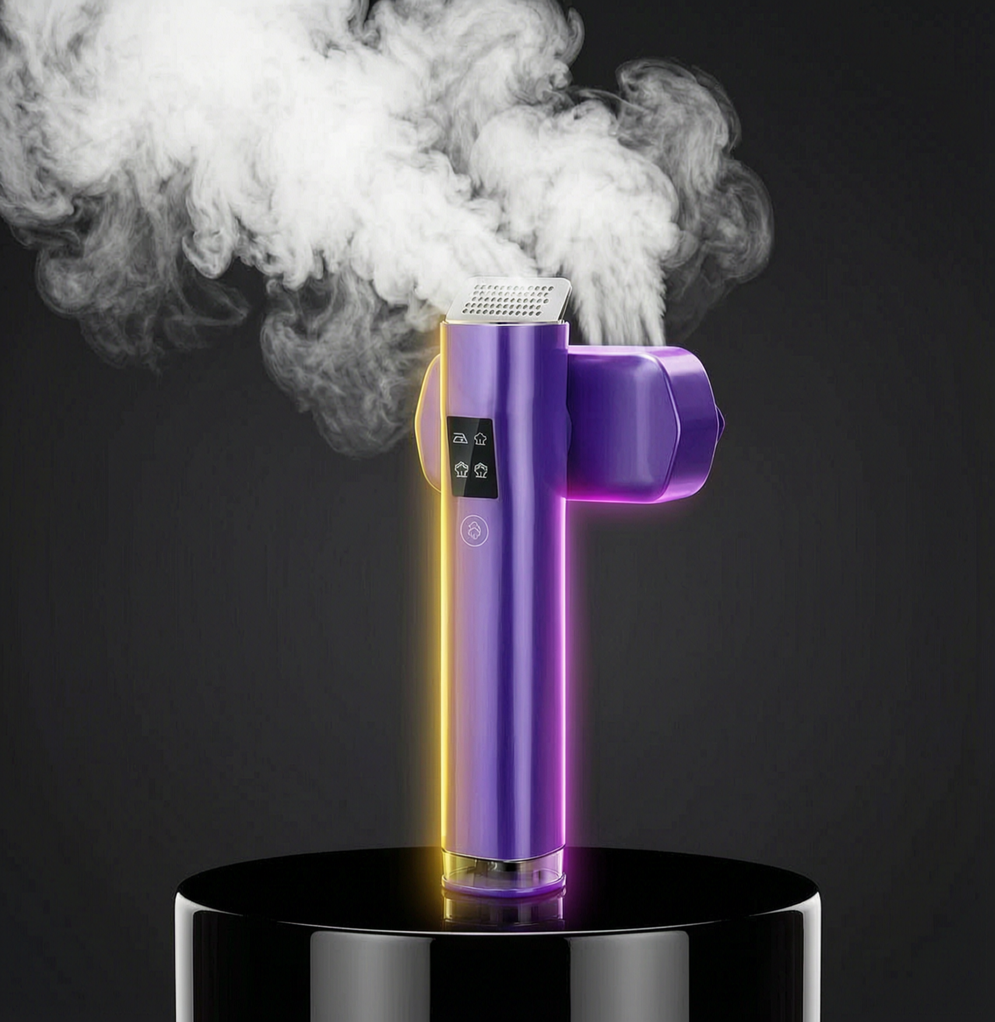 STEAMR One purple garment steamer with steam